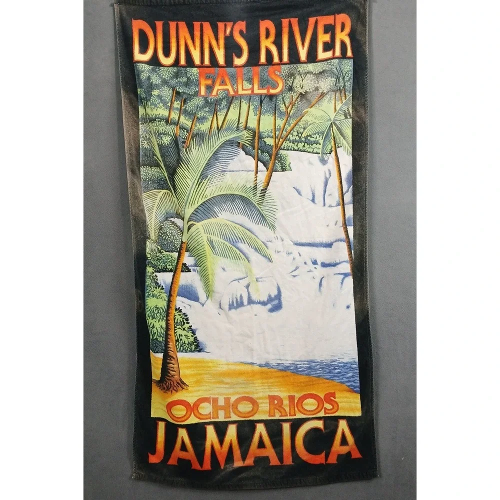 Sun Island Jamaican Beach Towel OS Multicolored Dunn s River Falls in Ocho Rios